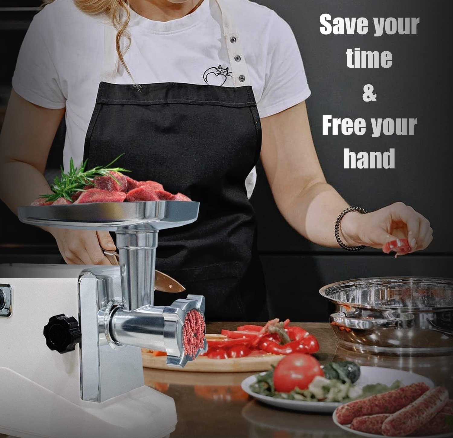 3500W Electric Meat Grinder Sausage Maker Mincer 3 Plates White