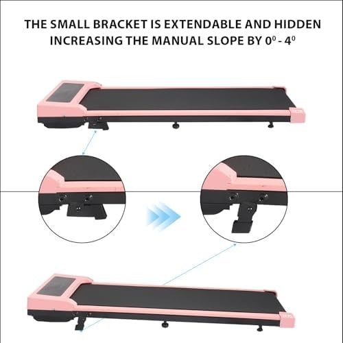 Under Desk Walking Pad 2.5HP Treadmill 12km/h Bluetooth Speaker Compact Pink