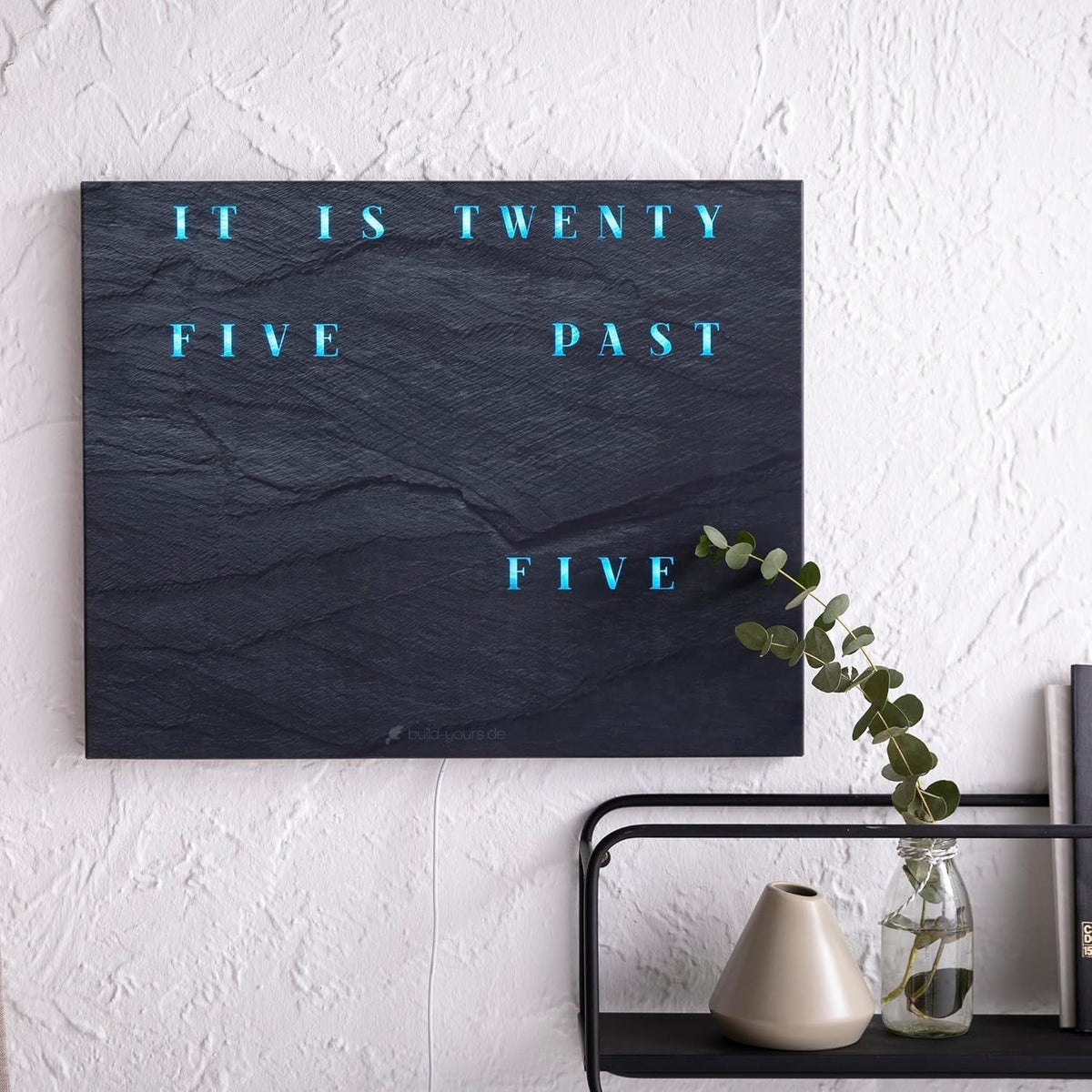 Modern LED Word Clock Wall Art - Digital Time Display, App Control, Silent