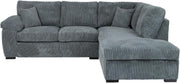 Grey Jumbo Cord L-Shape 4-Seater Corner Sofa – Stylish, Space-Saving Comfort