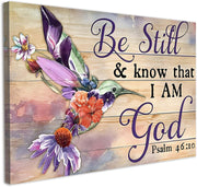 Framed 12×16 in “Be Still & Know That I Am God” Christian Scripture Wall Art