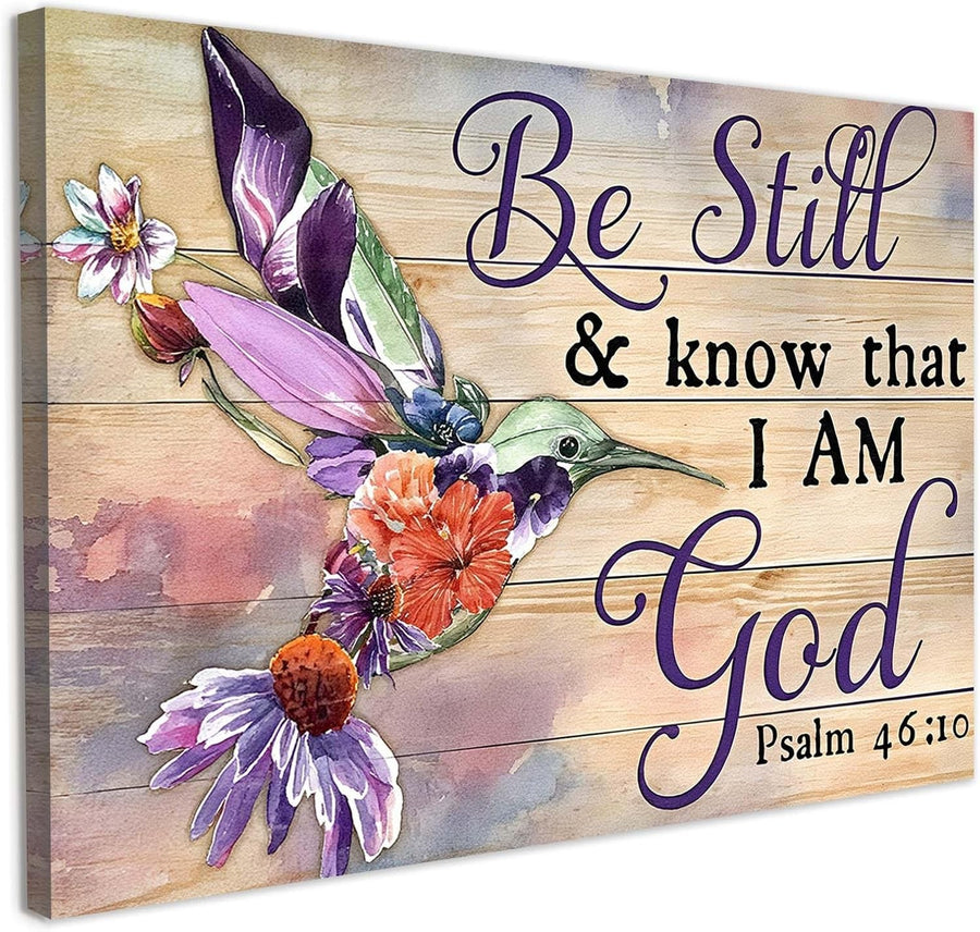 Framed 12×16 in “Be Still & Know That I Am God” Christian Scripture Wall Art