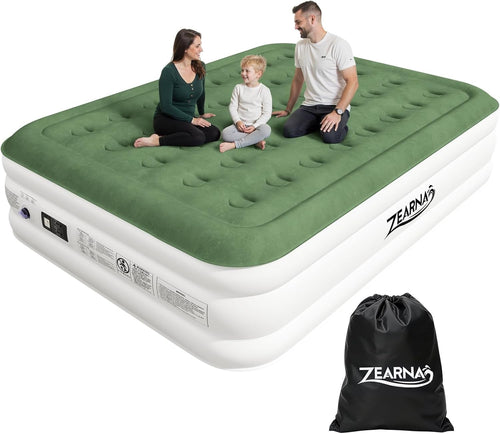 King Air Mattress with Electric Pump – Quick Inflate, Flocked Top, Portable Bed