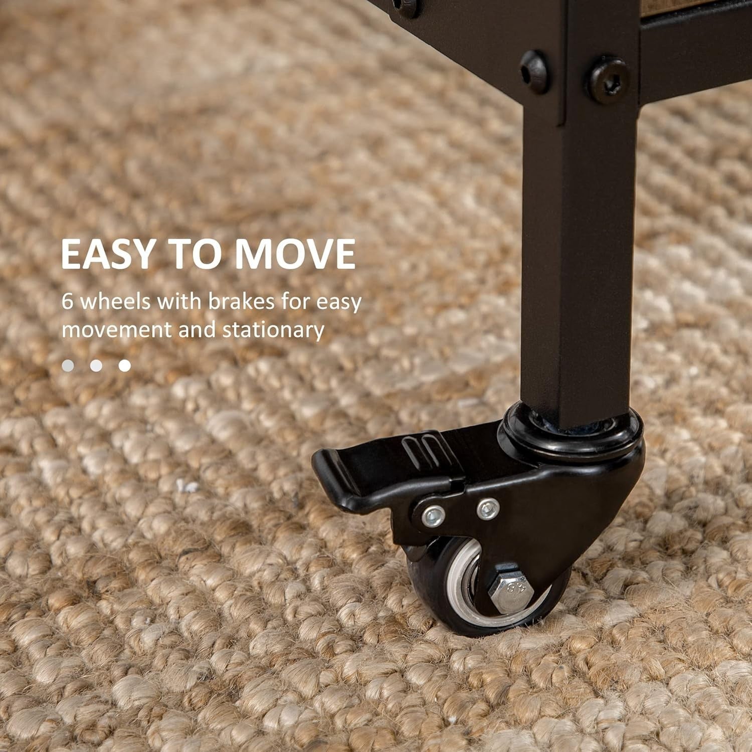 Folding Drop Leaf Dining Table with Wheels Storage Shelf Small Space