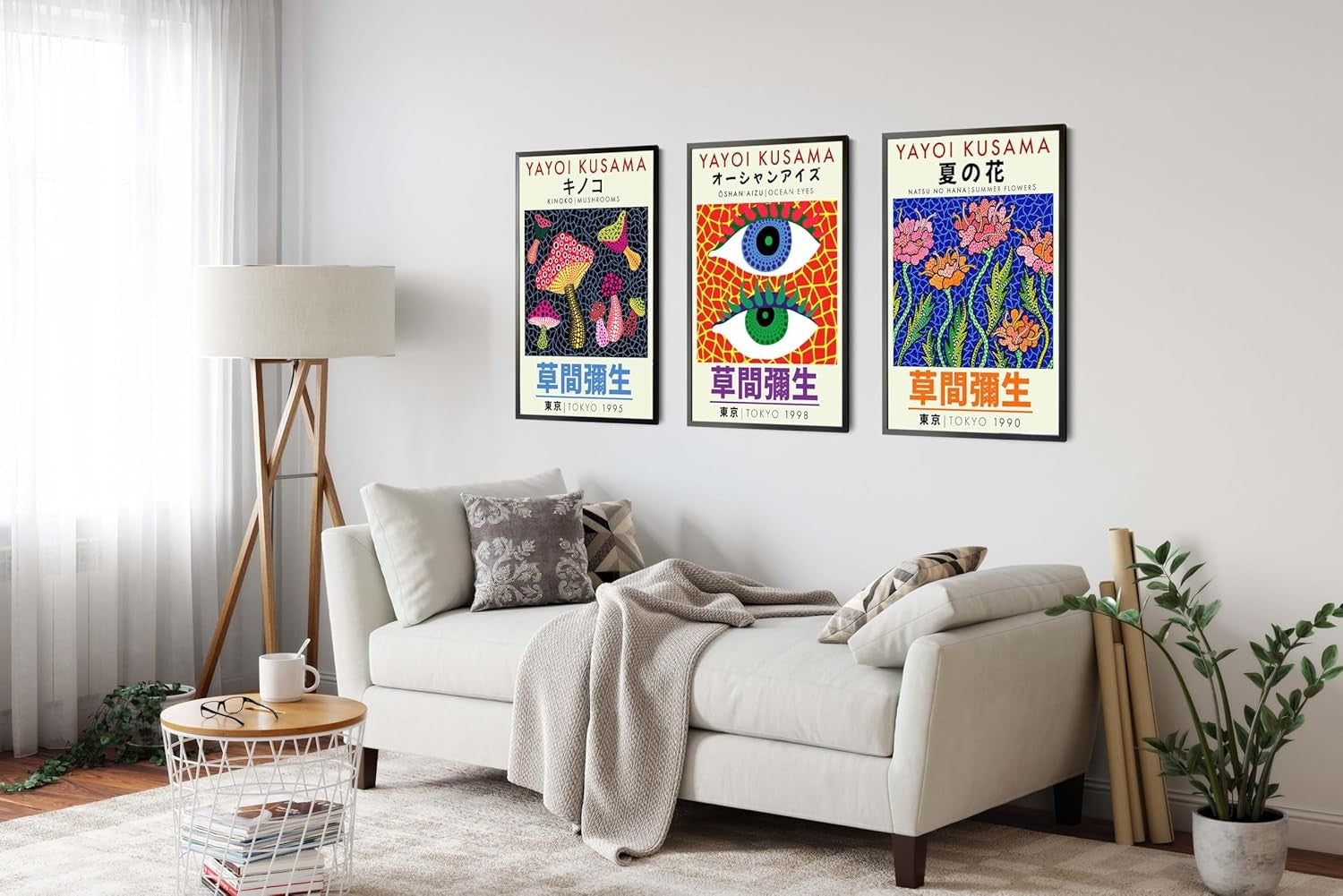 Japanese Abstract Pop Art Prints Set of 3 Framed A4 29.7x21cm