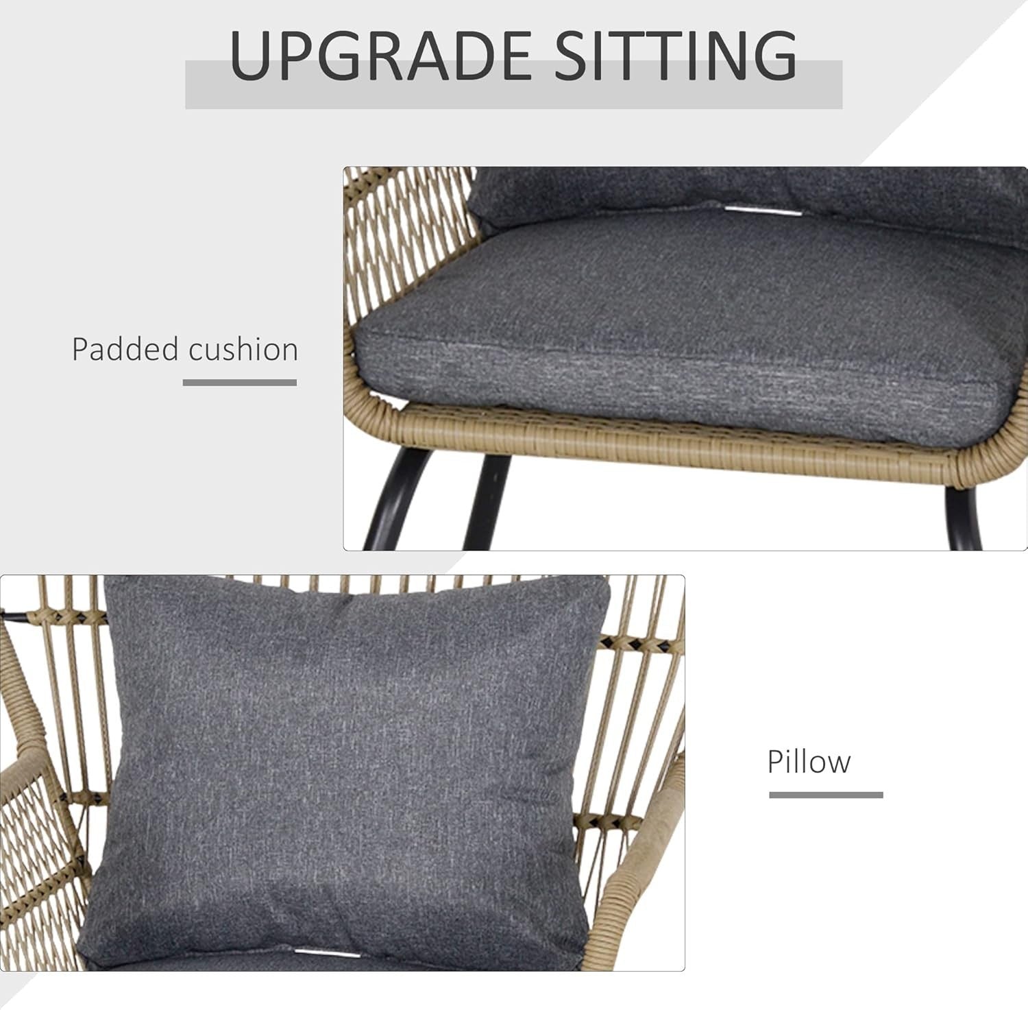 Designer Rattan Bistro Set 3PC Woven Armchairs Glass Table Patio Brown