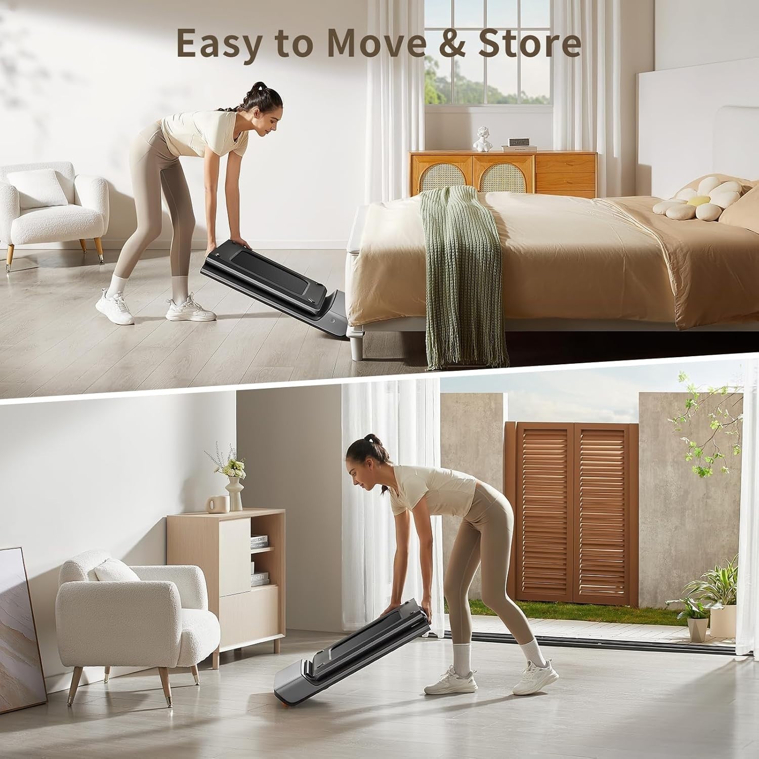 Compact Foldable Under Desk Treadmill 6km/h Home Office Walking Pad