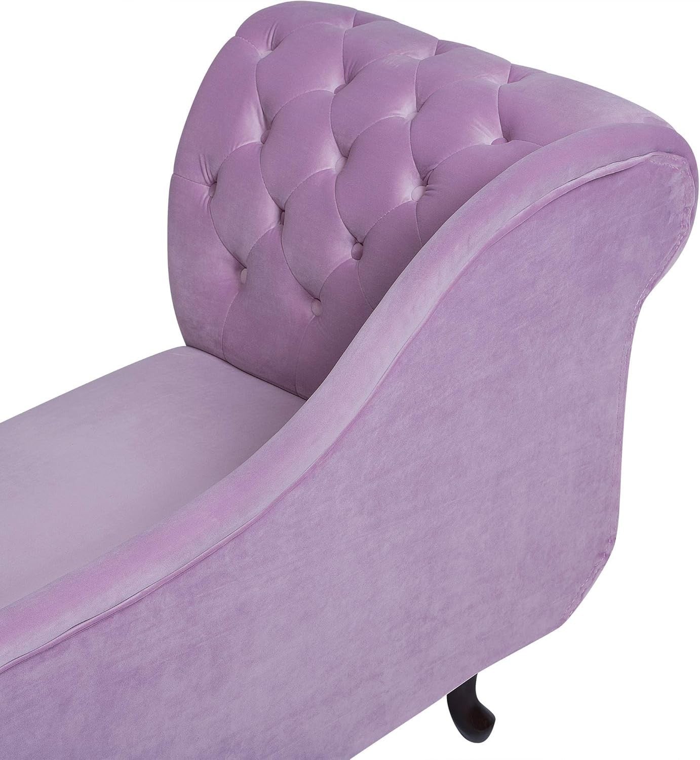 Pink Velvet Chesterfield Chaise Lounge Left-Hand Tufted Sofa 170cm Vintage