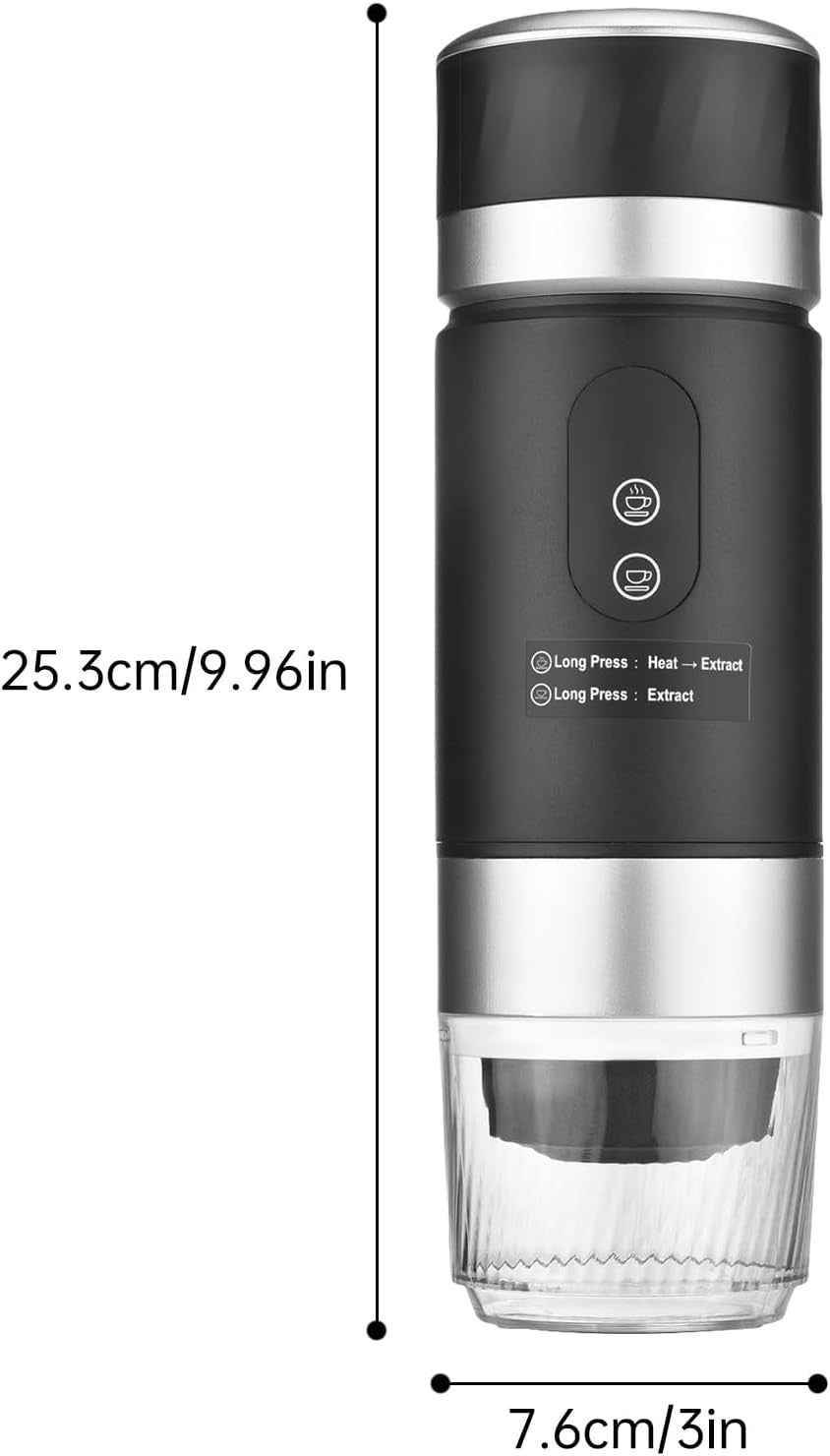 Portable Coffee Maker 3-in-1 Electric Hot Cold Brew Machine Digital Display