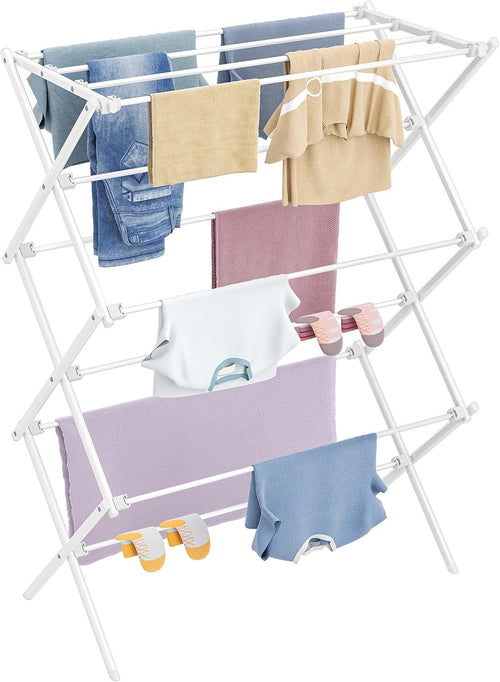 3 Tier Foldable Clothes Airer Heavy Laundry Drying Rack Indoor Outdoor