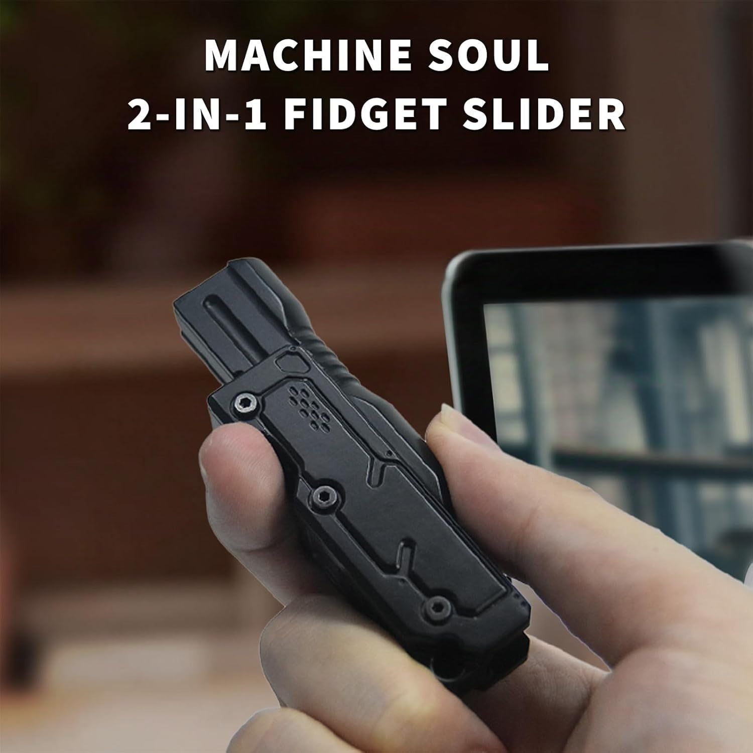 Black Metal Fidget Slider Ratchet Clicker Magnetic EDC Stress Toy