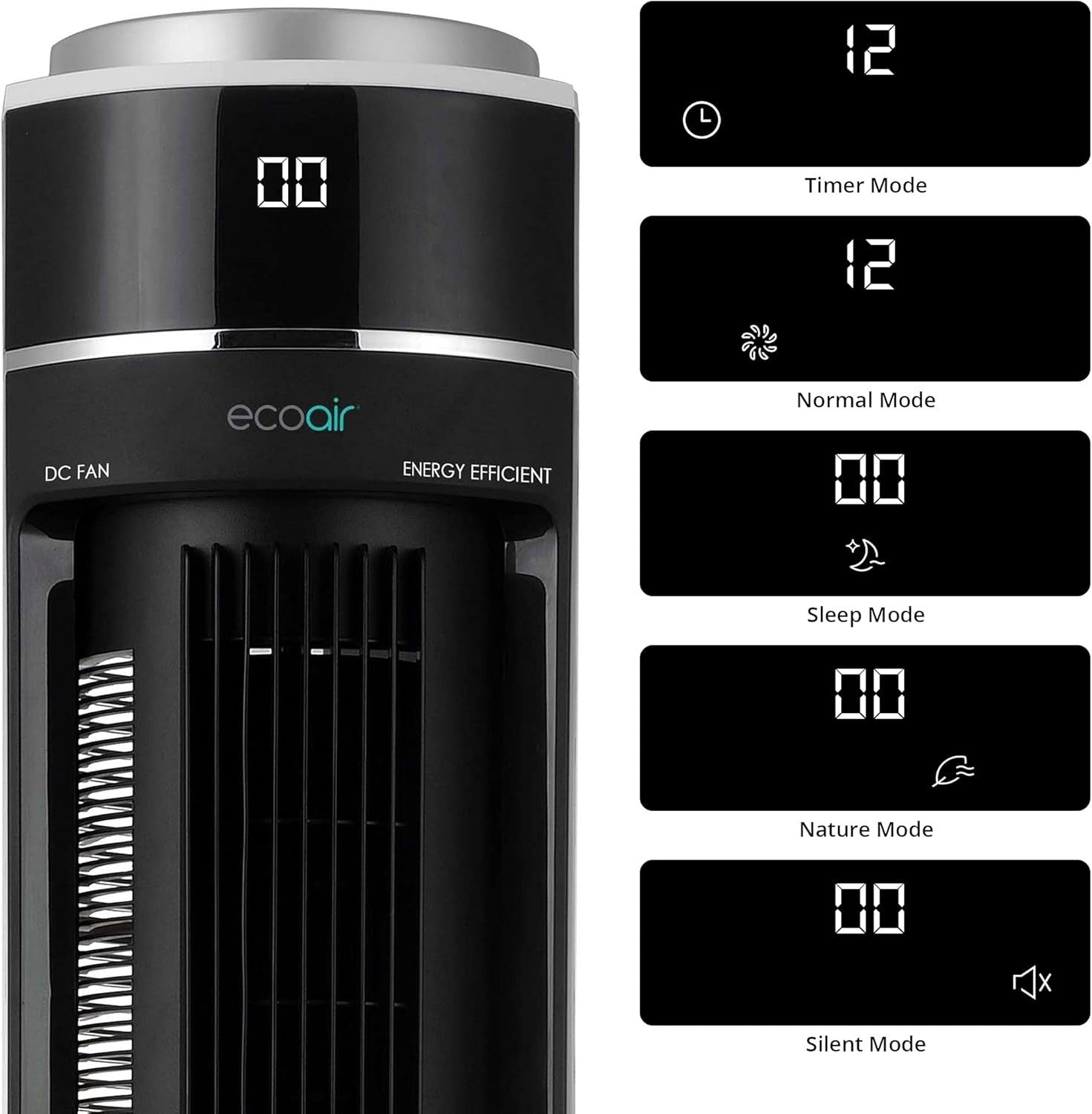 47" Tower Fan with Remote – 12-Speed Quiet Cooling, Timer, Sleep & Oscillation