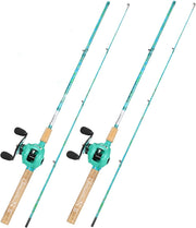 2 Pack Casting Fishing Rod & Reel Combo 5'6" Carbon Fiber