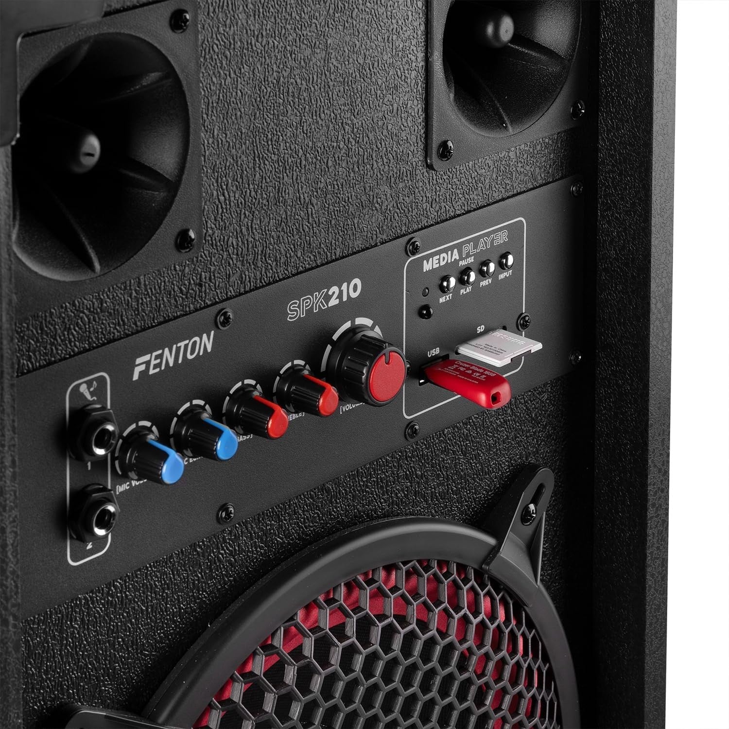 Bluetooth Karaoke Speaker System 1200W 2x10" Party Speakers w/ Mics