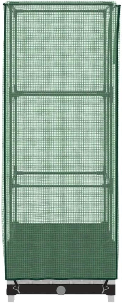 Compact Raised Garden Planter with Greenhouse Cover 40x40x123cm | White Rattan