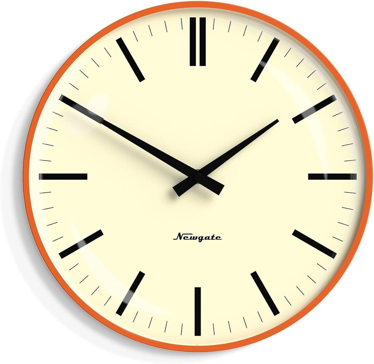 Retro Wall Clock 33cm Silent Sweep Orange Metal Office Kitchen Decor