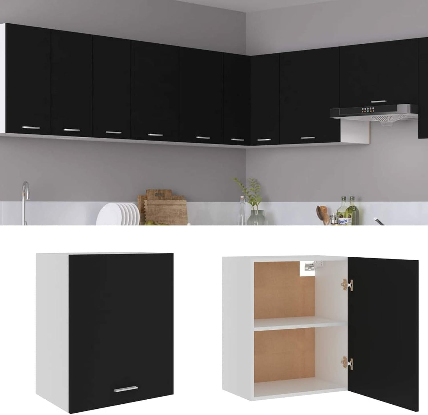 Lockable Wall Cabinet with Shelves for Kitchen & Bathroom, 50x31x60cm