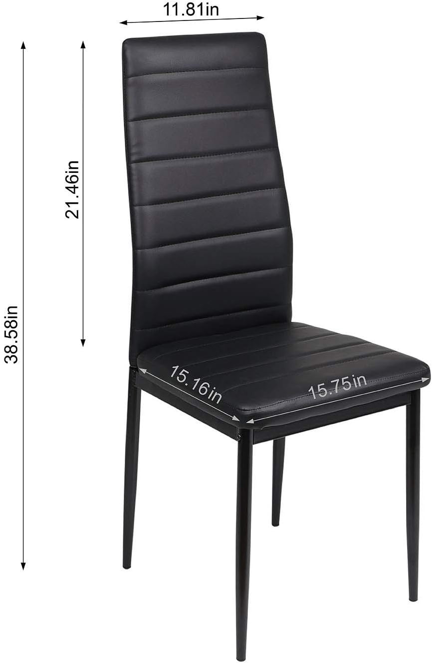 Rectangular Glass Dining Table with 4 Grey Faux Leather Chairs Set