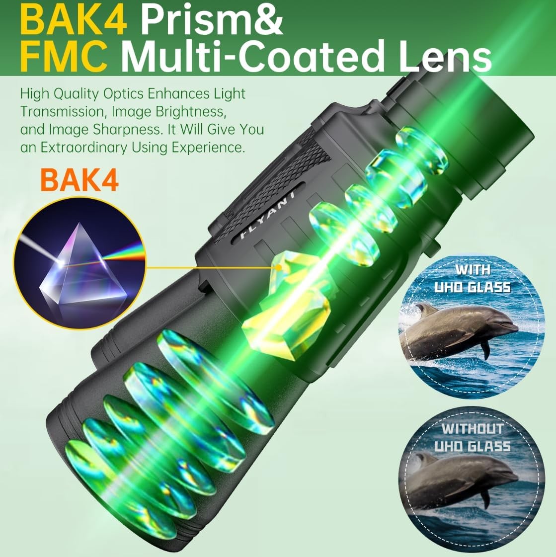 20x50 High Power Waterproof Binoculars Low Light Vision for Bird Watching Travel