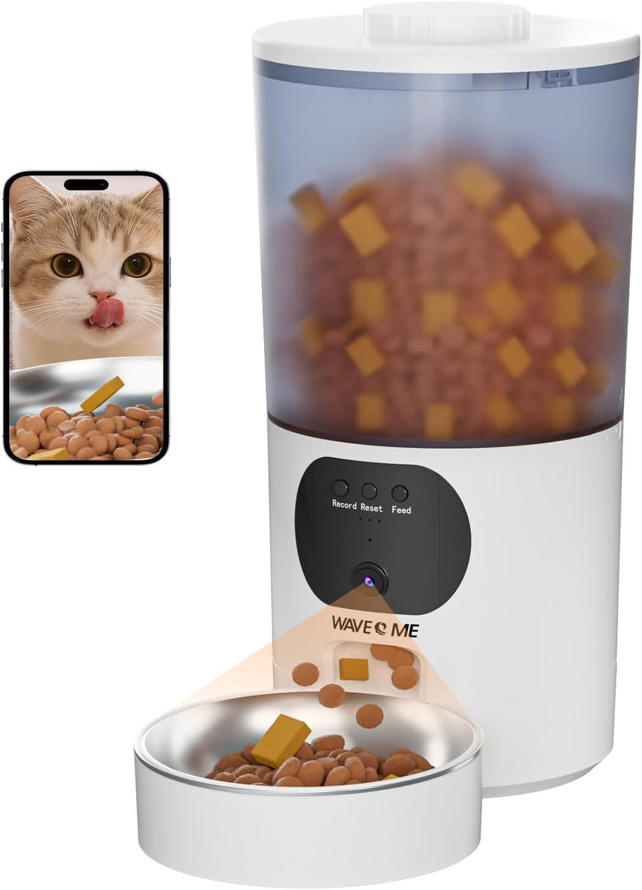 Smart Pet Feeder with Camera 5L WiFi Auto Food Dispenser HD Video