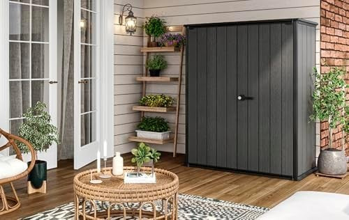 Keter Outdoor Garden Storage Shed 1400L Weatherproof Lockable Box Grey 170cm