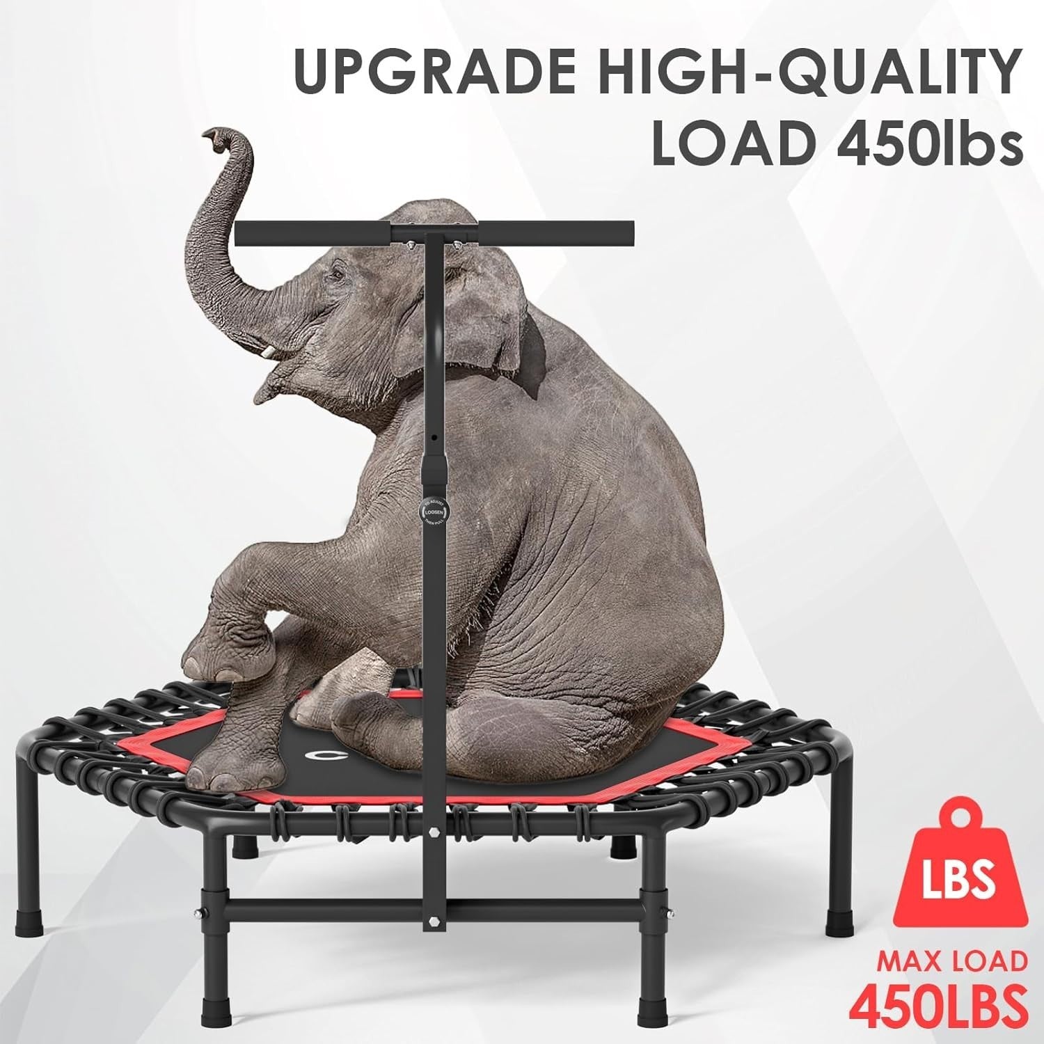 45in Heavy Duty Fitness Rebounder Adjustable Handle Quiet Indoor