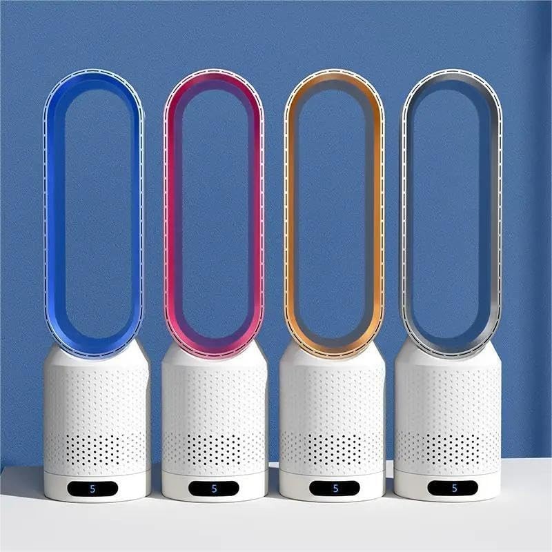 Bladeless Tower Fan with Air Purifier – 8-Speed Quiet Cooling Fan w Remote Timer