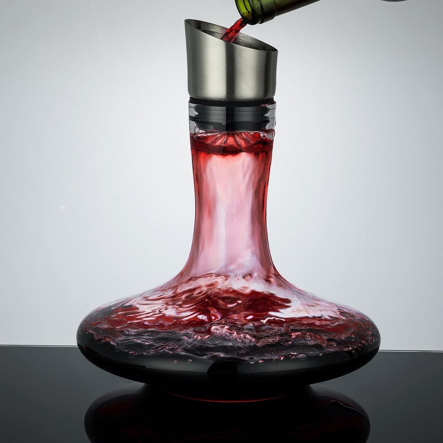 Wine Decanter with Built-In Aerator Filter 1200ml Crystal Carafe Gift Set