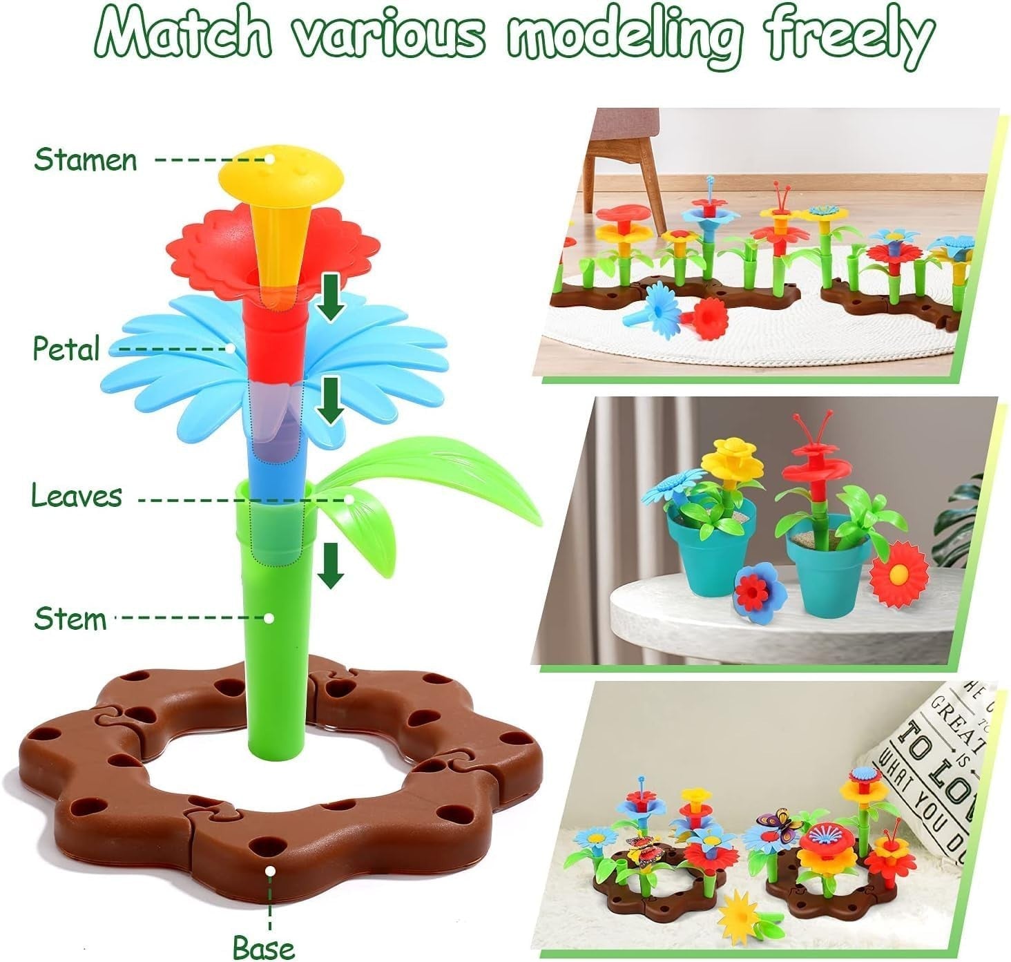 Kids Garden Wheelbarrow Toy Set – Outdoor Play Tools w/ Flowers & Watering Can