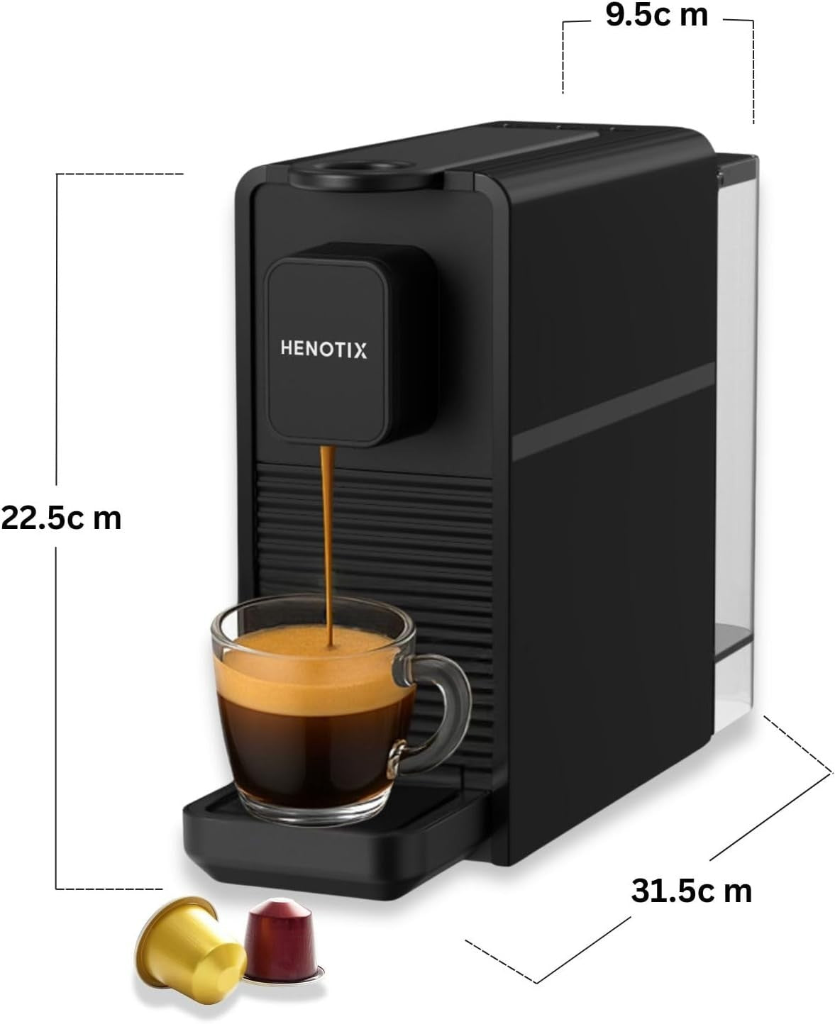 20 Bar Capsule Coffee Machine | Fast Heat-Up | 3 Cup Sizes | Compact Pod Maker