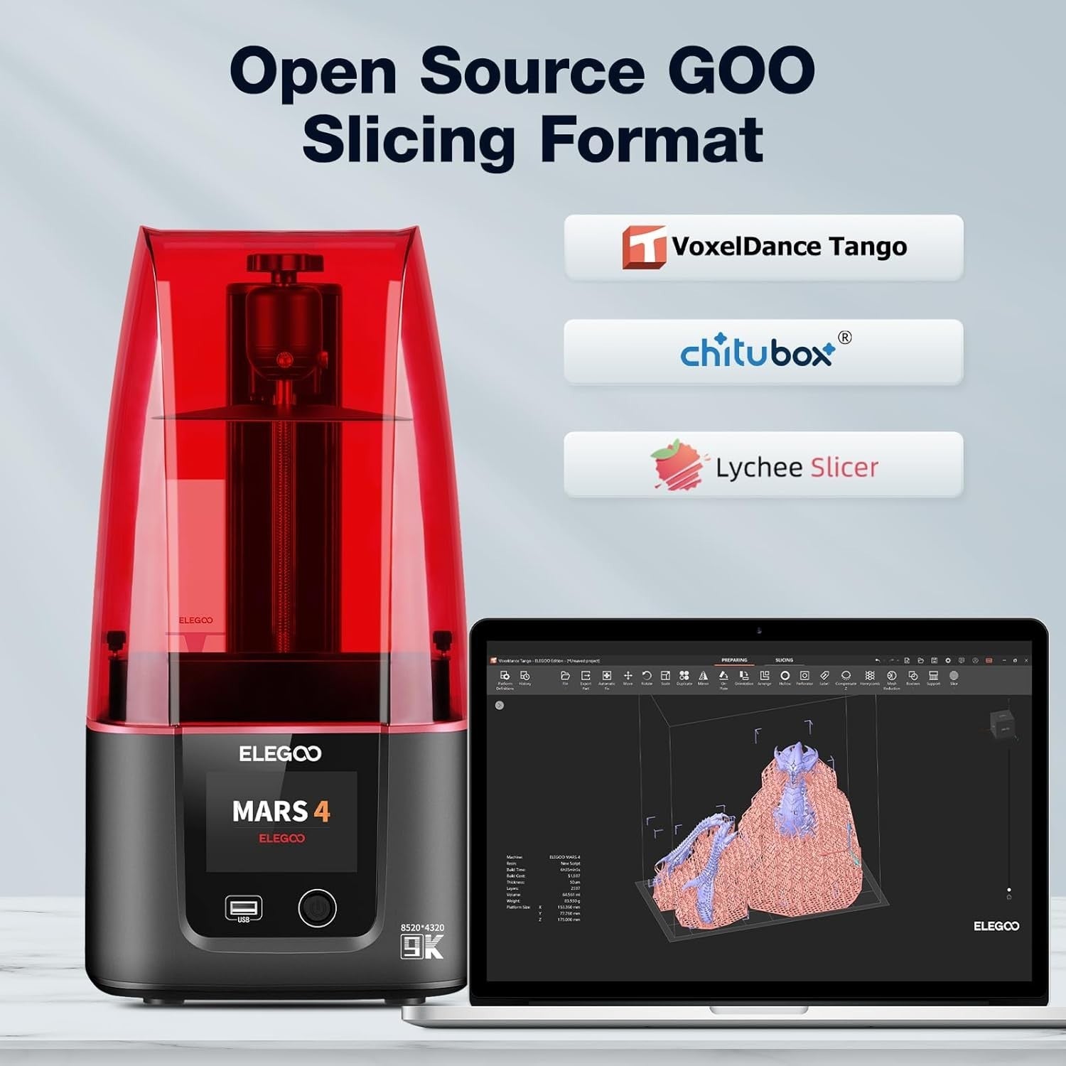 9K Resin 3D Printer 7'' Mono LCD High Precision MSLA Desktop