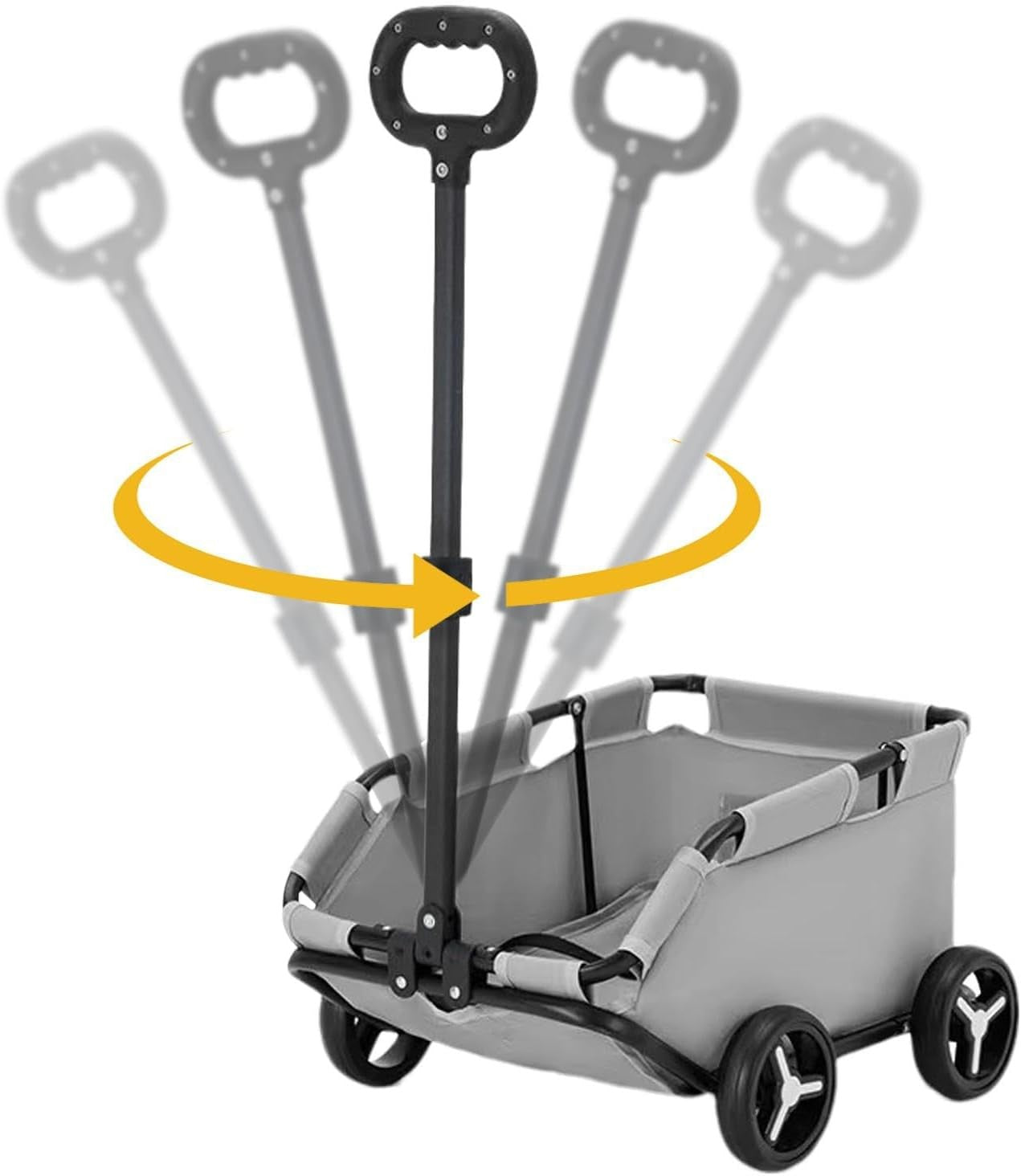 Grey Foldable Pet Wagon Stroller Dog & Cat Travel Trolley for Small Pets