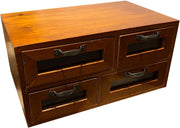 Wooden Desk Organizer with 4 Drawers – Makeup, Office & Monitor Stand