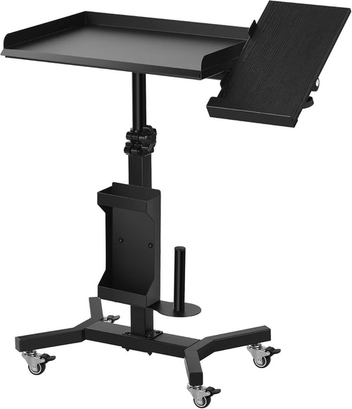 Adjustable Tattoo Tray Cart on Wheels Rotating Artist Workstation Table