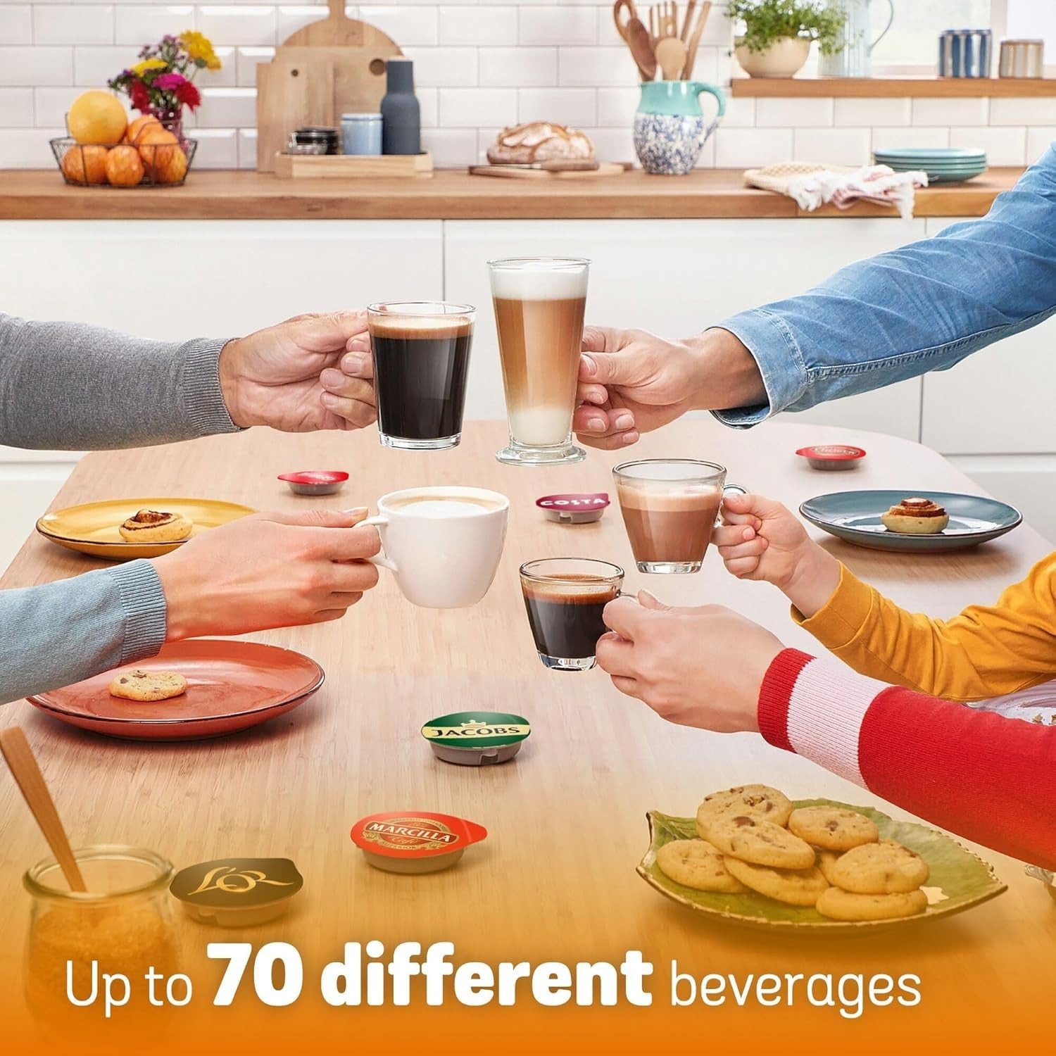 Pod Coffee Machine Starter Bundle with Drinks | 0.7L | Auto Clean | One Touch