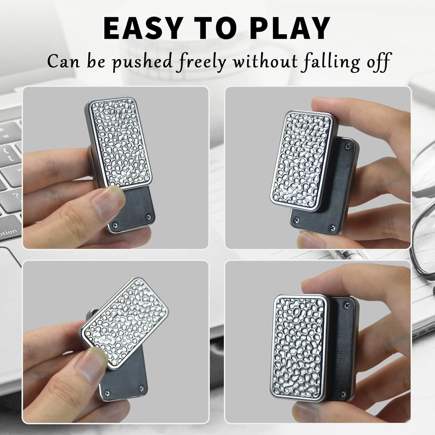 Silver Multi Direction Fidget Slider Alloy Clicker Stress EDC