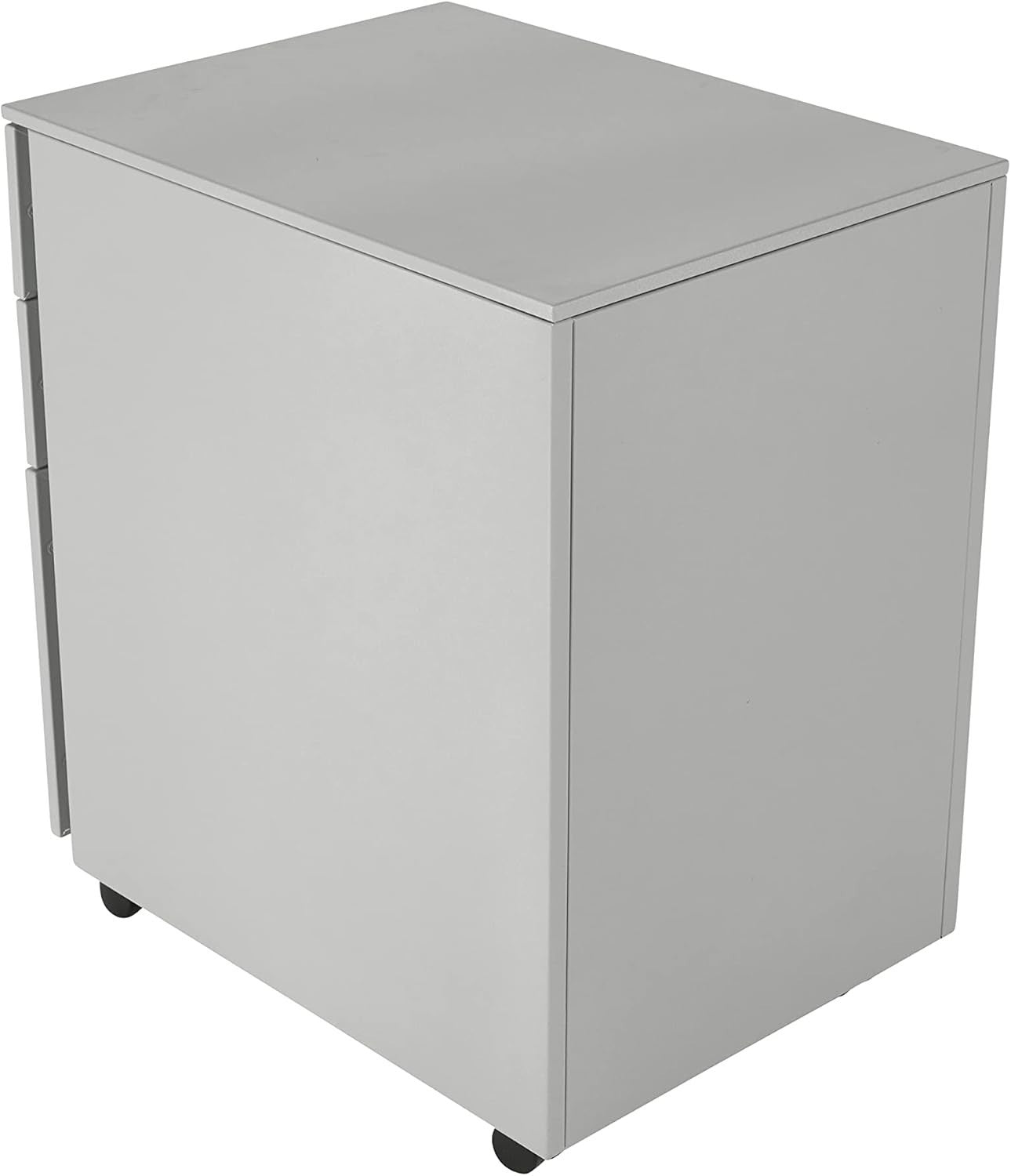 Grey Metal Under Desk Filing Cabinet 3 Drawer Lockable 60cm