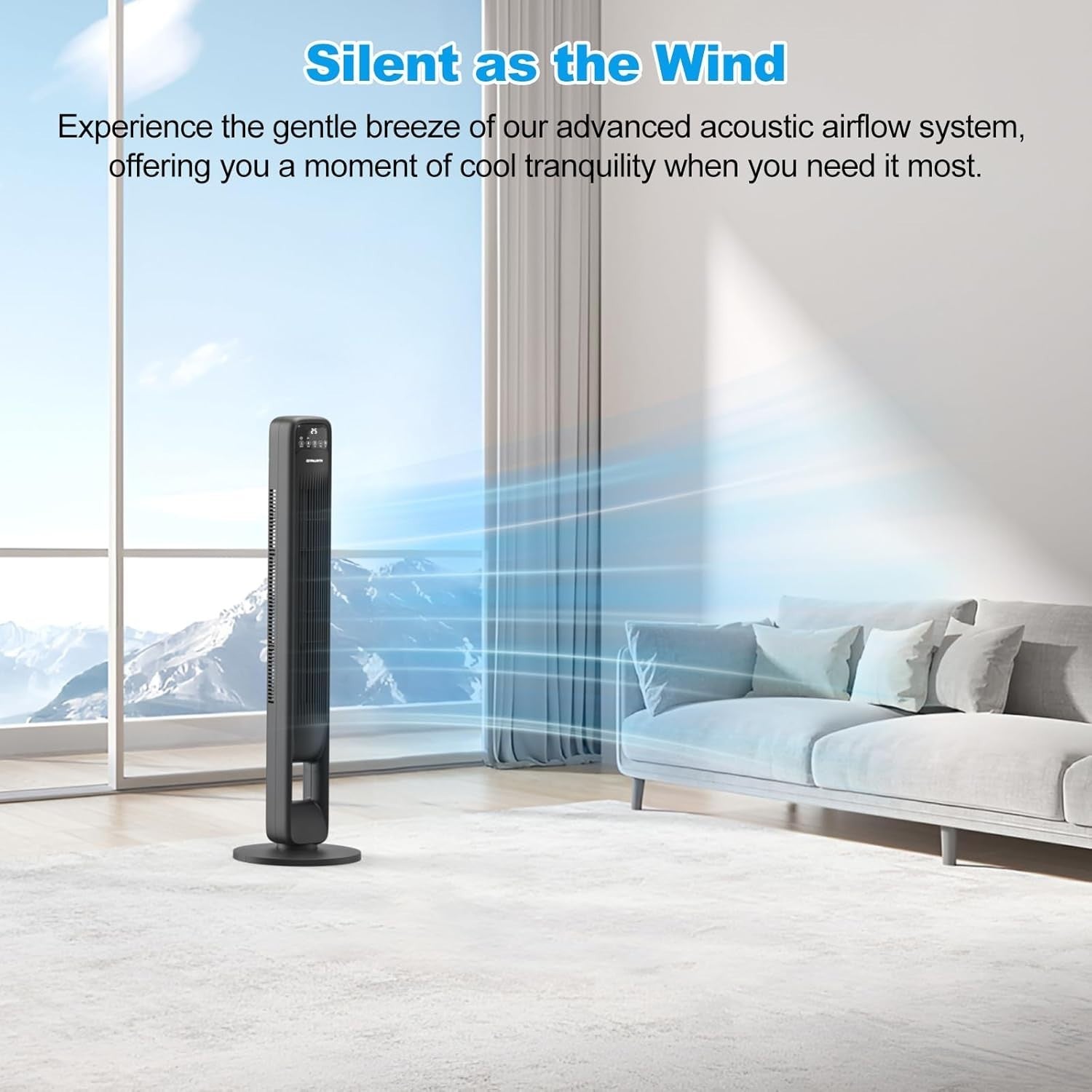 Tower Fan with Remote 40-Inch 3-Speed Oscillating Cooling Quiet Timer Display