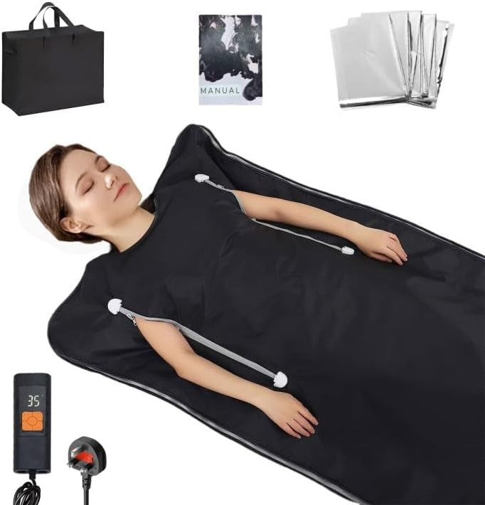 Portable 180×80cm Infrared Sauna Blanket – Home Spa w/ Controller & Timer