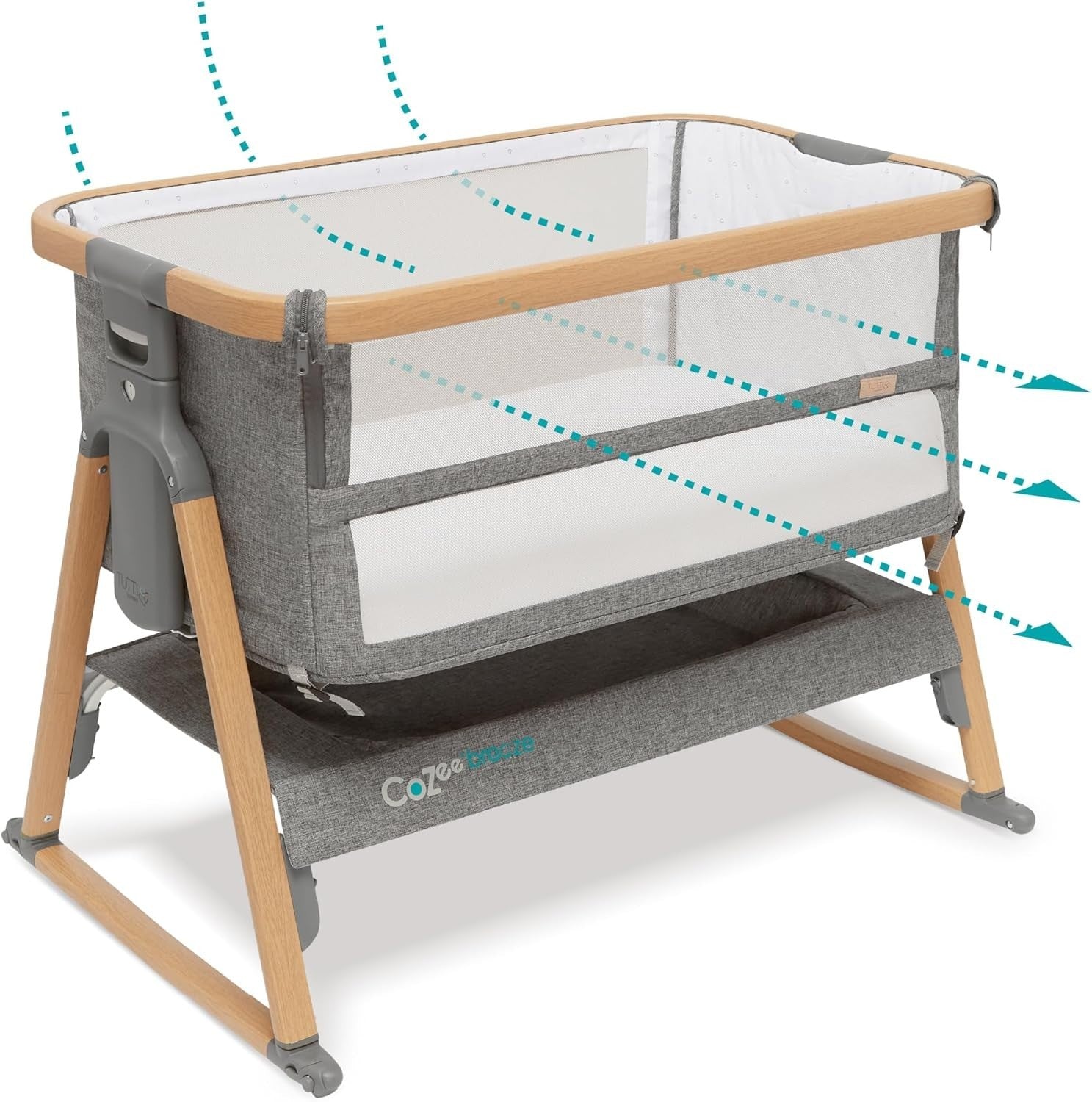 Foldable Baby Bedside Crib Co-Sleeper Cot with Mattress Travel Bag Breathable