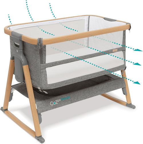 Foldable Baby Bedside Crib Co-Sleeper Cot with Mattress Travel Bag Breathable