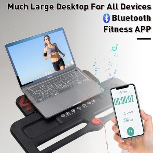 Foldable Electric Treadmill Home Walking Running Machine Bluetooth 2HP