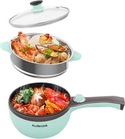 Electric Mini Hot Pot & Skillet with Steamer | Nonstick Multifunction Cooker