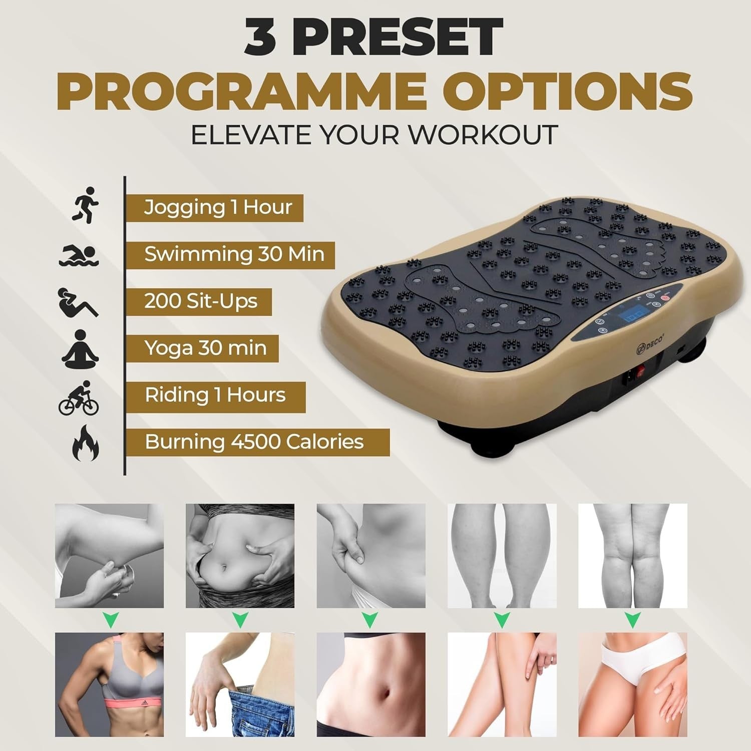 Vibration Plate Exercise Machine 120 Speeds 3 Modes Body Toning