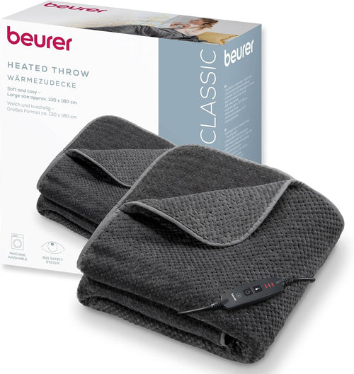 Heated Electric Throw Blanket Auto Shut Off Washable Soft Fleece 3 Heat Levels