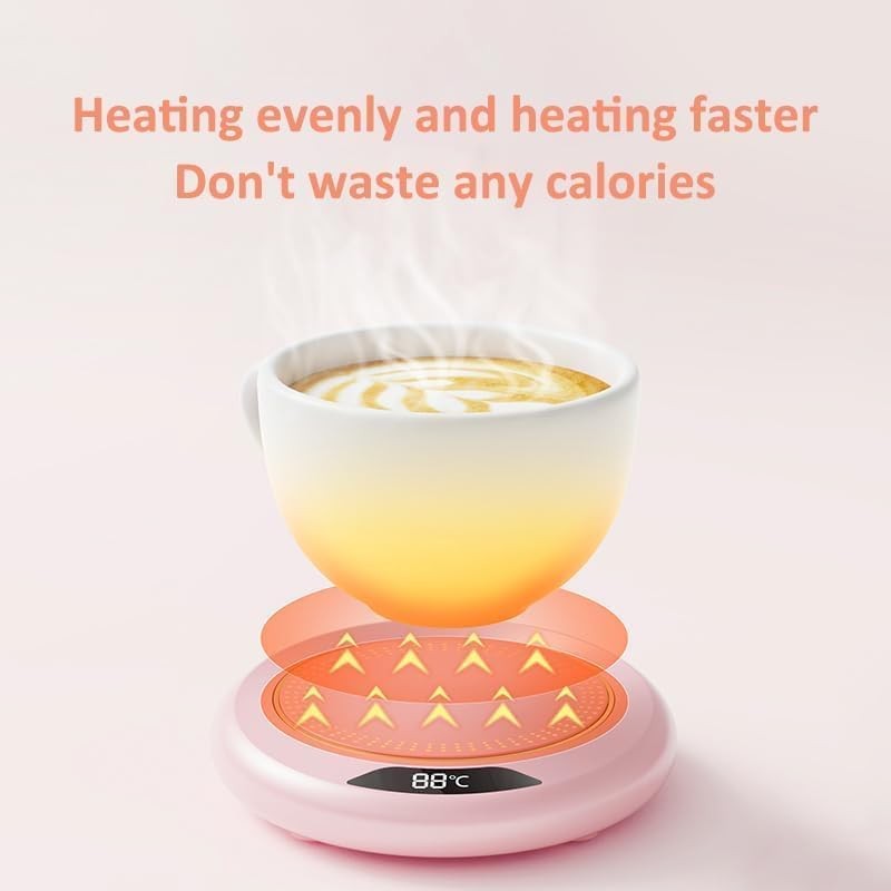 Green Coffee Mug Warmer 3 Temp Desk Cup Heater LED Display
