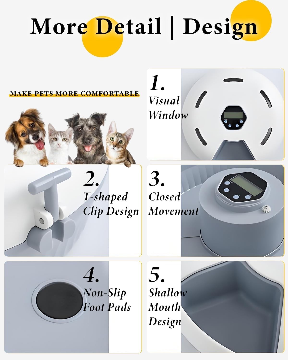 6 Meal Automatic Wet Cat Feeder Timer Ice Pack Food Dispenser Bowl