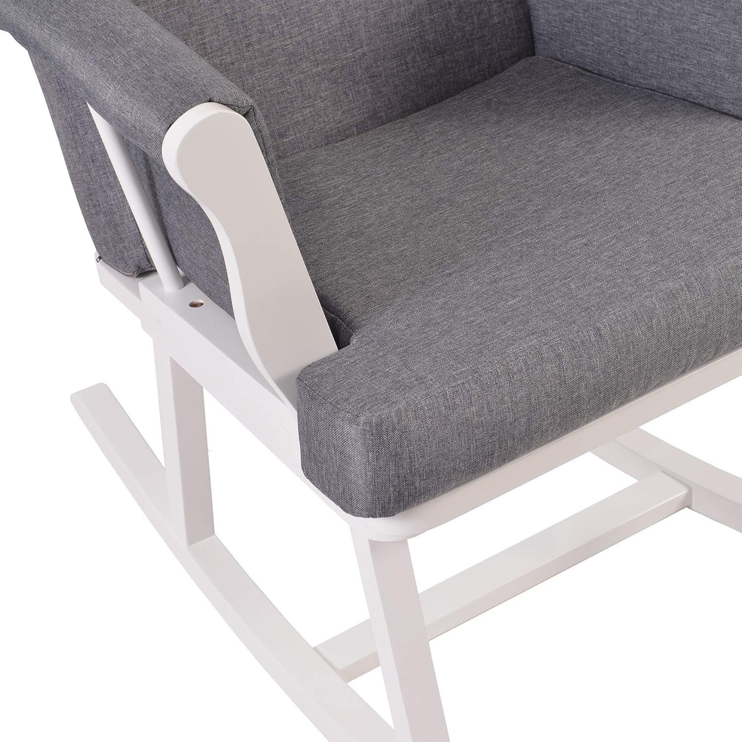Compact Nursing Rocking Chair Linen Fabric | Baby Feeding Glider Seat