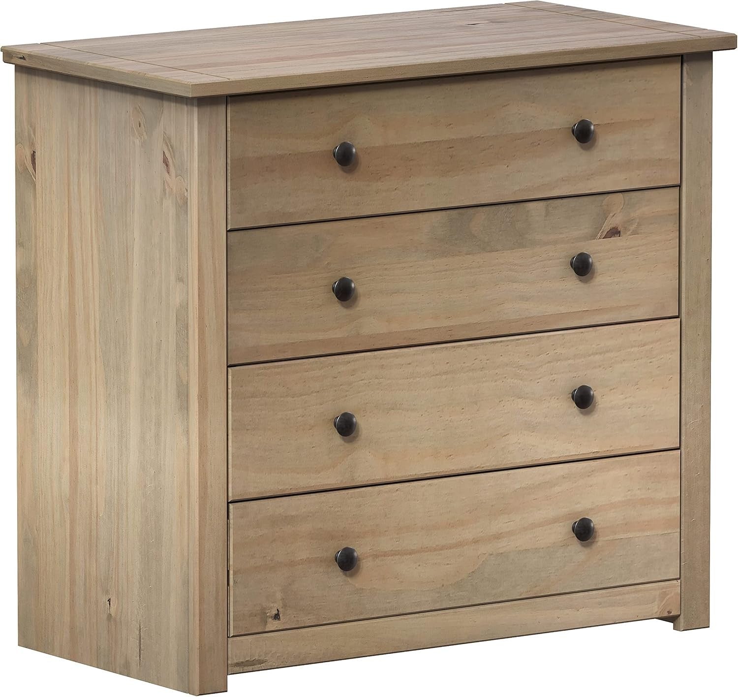 Solid Pine 4 Drawer Chest Wood Wax Finish Storage Unit Bedroom Modern