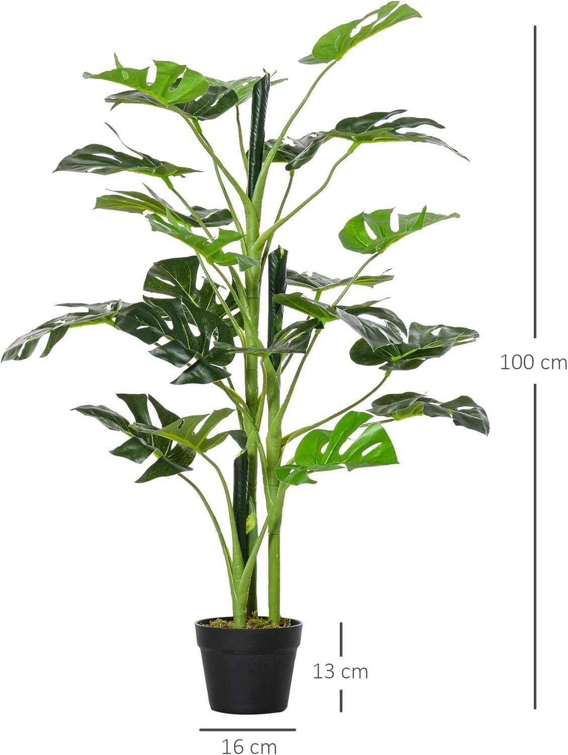 3.3FT Artificial Monstera Tree Potted Indoor Plant Tropical Green Home Decor